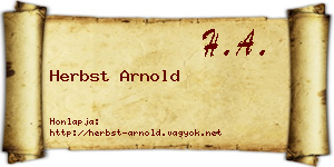 Herbst Arnold névjegykártya